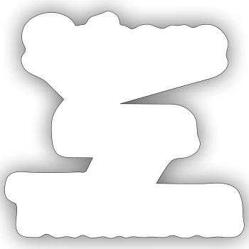 AURA Schere Talahon - Sticker Größe S (10 x 10 cm) - Mattweiß - Vorne
