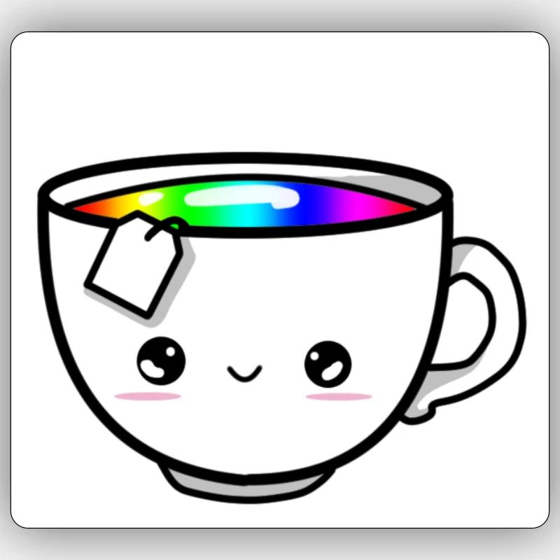 Rainbow Tea Sticker Größe S (10 x 10 cm)
