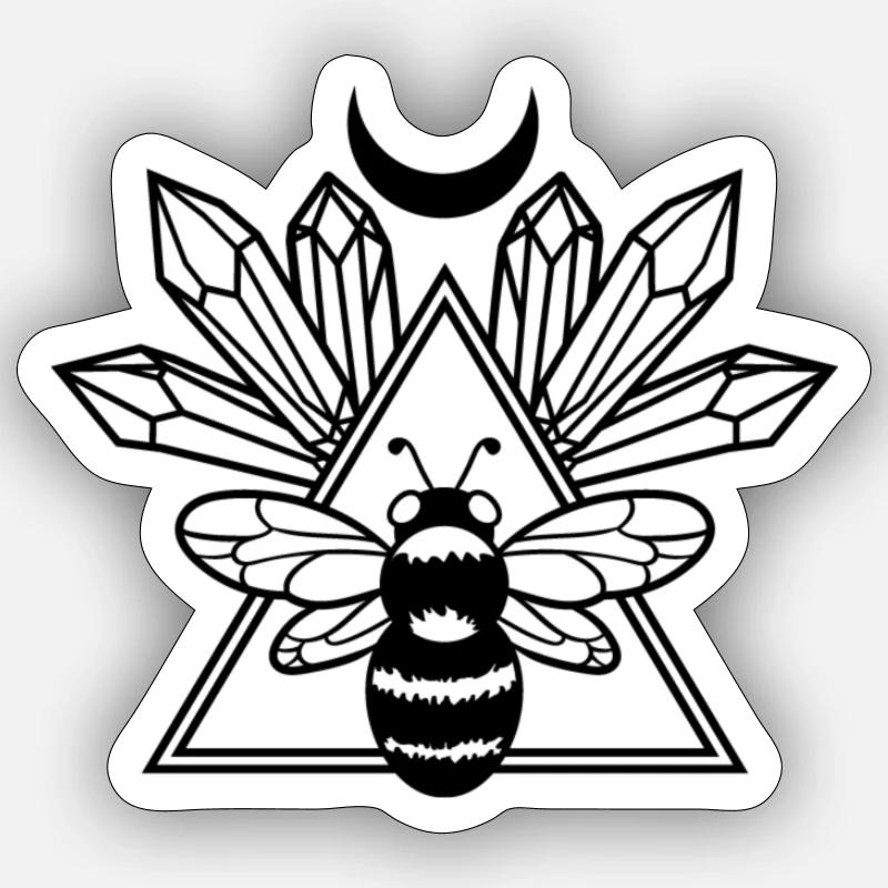 Bee Moon with Gemstone Sticker size S (10 x 10 cm)