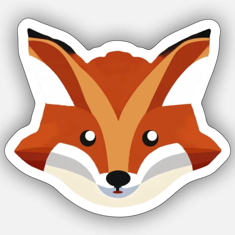 Conception mignonne de renard Sticker taille S (10 x 10 cm)