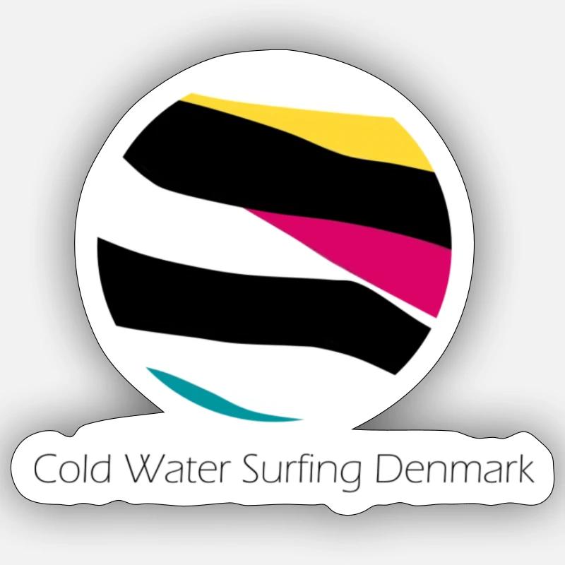 Cold water surfing denmark - Sticker Größe S (10 x 10 cm) - Mattweiß