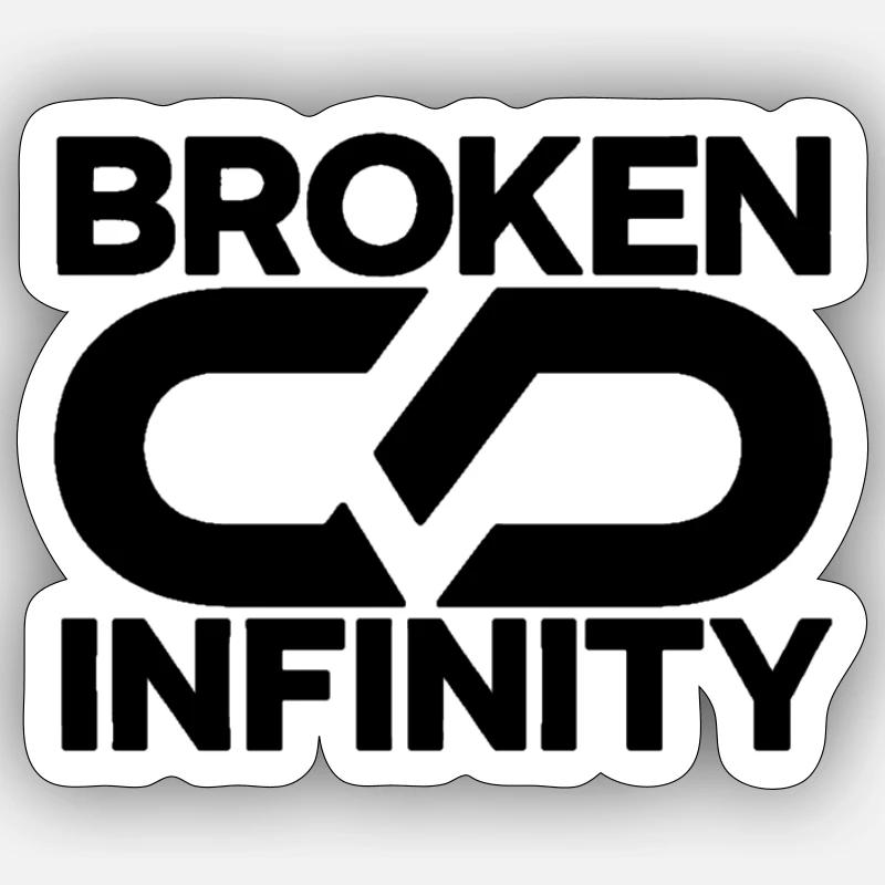 broken_infinity_black - Sticker size S (10 x 10 cm) - white matte