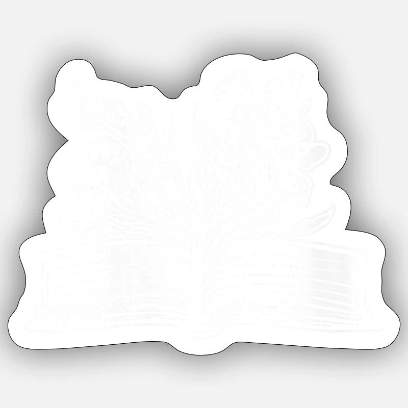 Womens Books Flowers Library Librarian - Sticker Größe S (10 x 10 cm) - Mattweiß