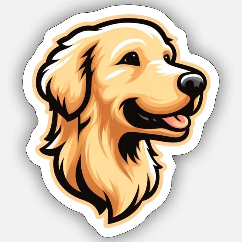 Golden Retriever Comic Sticker size S (10 x 10 cm)