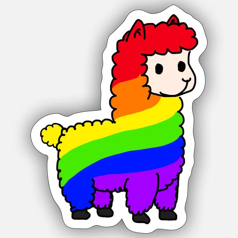 Lama pride Sticker taille S (10 x 10 cm)