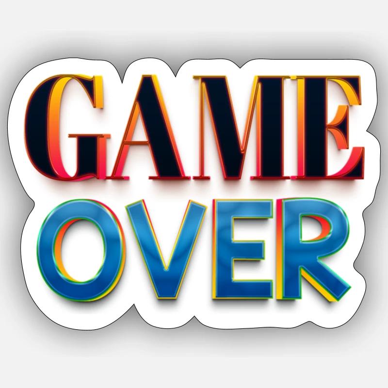 Game Over - Sticker size S (10 x 10 cm) - white matte