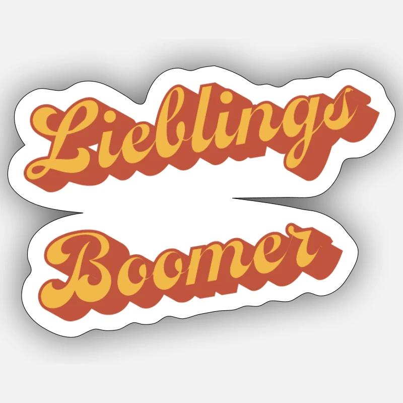 Darling Boomer Retro Script - Sticker size S (10 x 10 cm) - white matte
