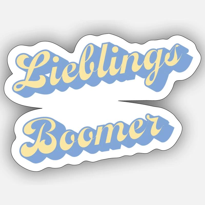 Script rétro préféré des baby-boomers - Sticker taille S (10 x 10 cm) - blanc mat