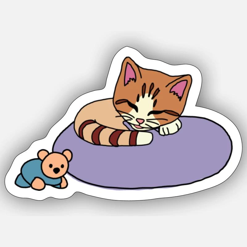 Katze - Sticker Größe S (10 x 10 cm) - Mattweiß