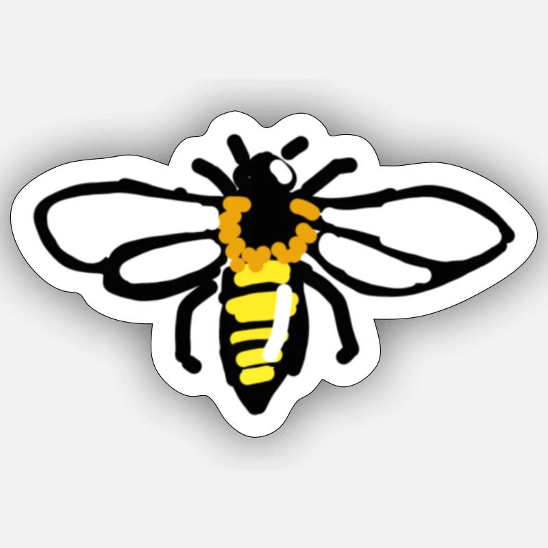 abeille - Sticker taille S (10 x 10 cm) - blanc mat
