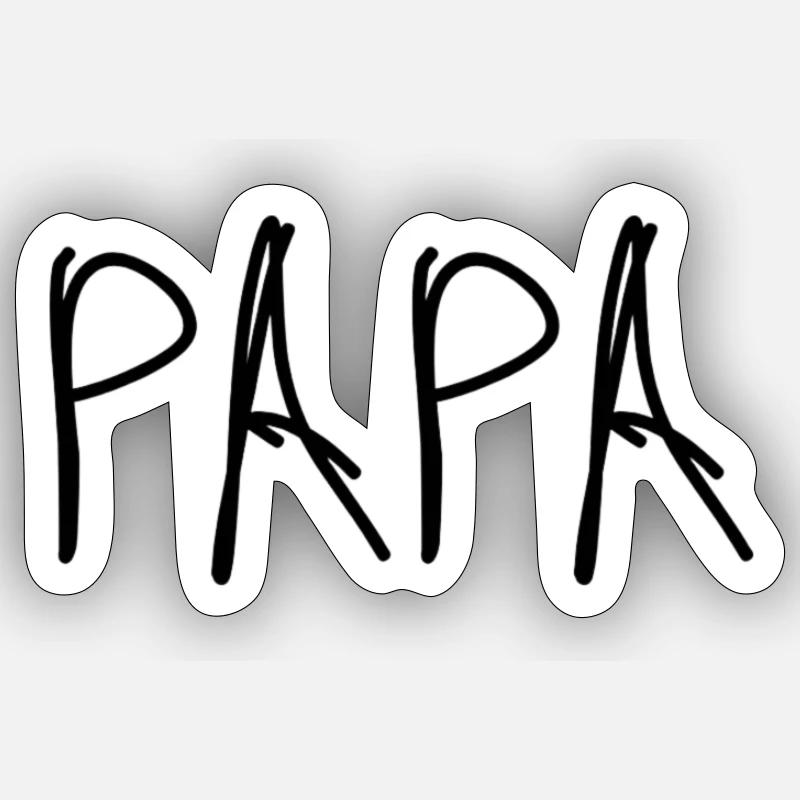 Papa - Sticker Größe S (10 x 10 cm) - Mattweiß