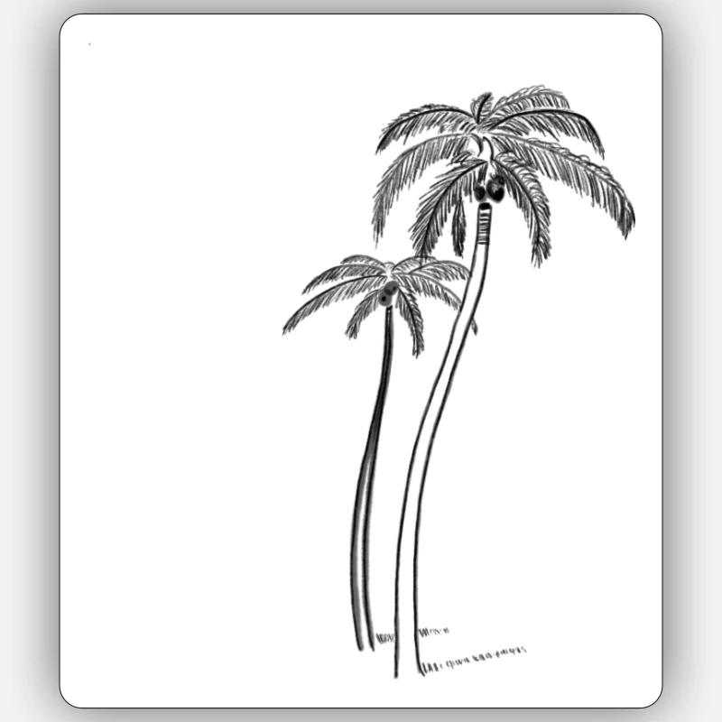 Palmen mit Kokosnuss Sticker Größe S (10 x 10 cm)