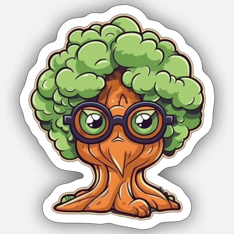 Arbre à lunettes - Sticker taille S (10 x 10 cm) - blanc mat