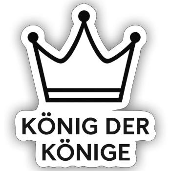 König der Könige Krone - Sticker Größe S (10 x 10 cm) - Mattweiß - Vorne