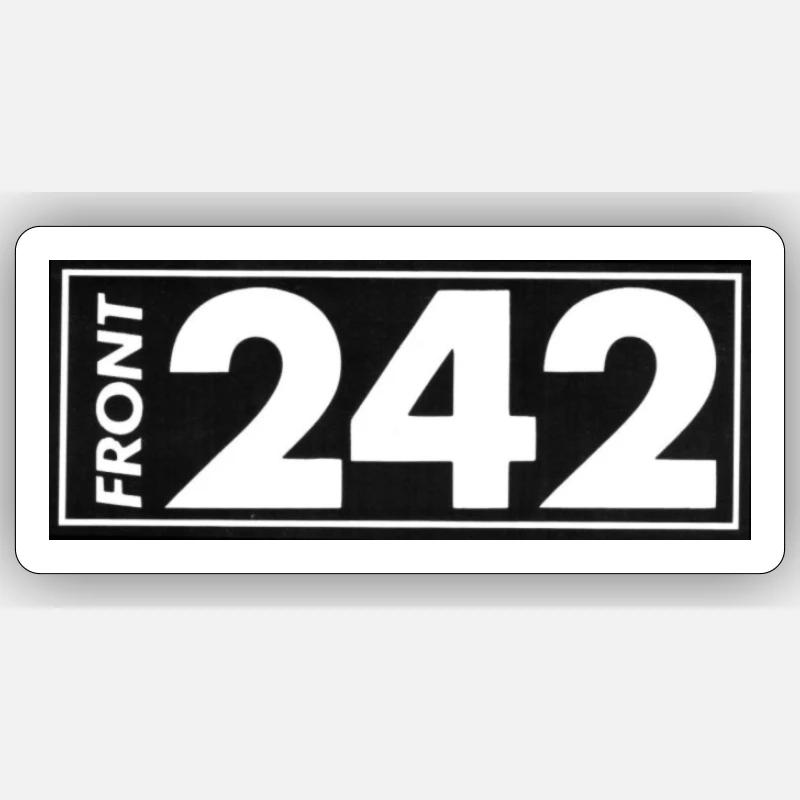 FRONT 242 - Sticker taille S (10 x 10 cm) - blanc mat