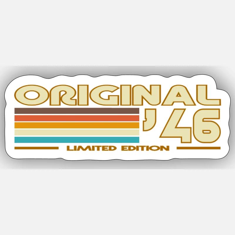 Originale 46 Pastellstreifen - Sticker Größe S (10 x 10 cm) - Mattweiß
