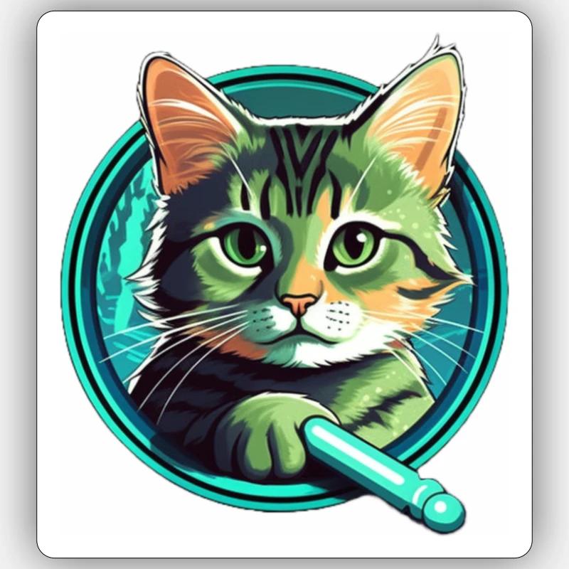 MagicCat - Sticker taille S (10 x 10 cm) - blanc mat