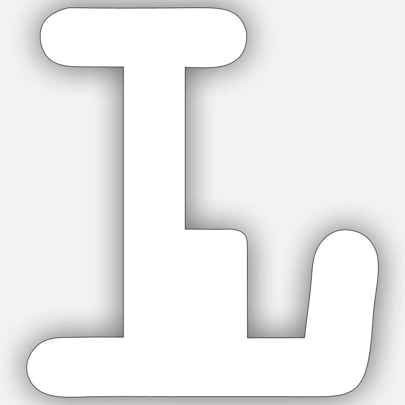 L Anfangsbuchstabe - Sticker Größe S (10 x 10 cm) - Mattweiß