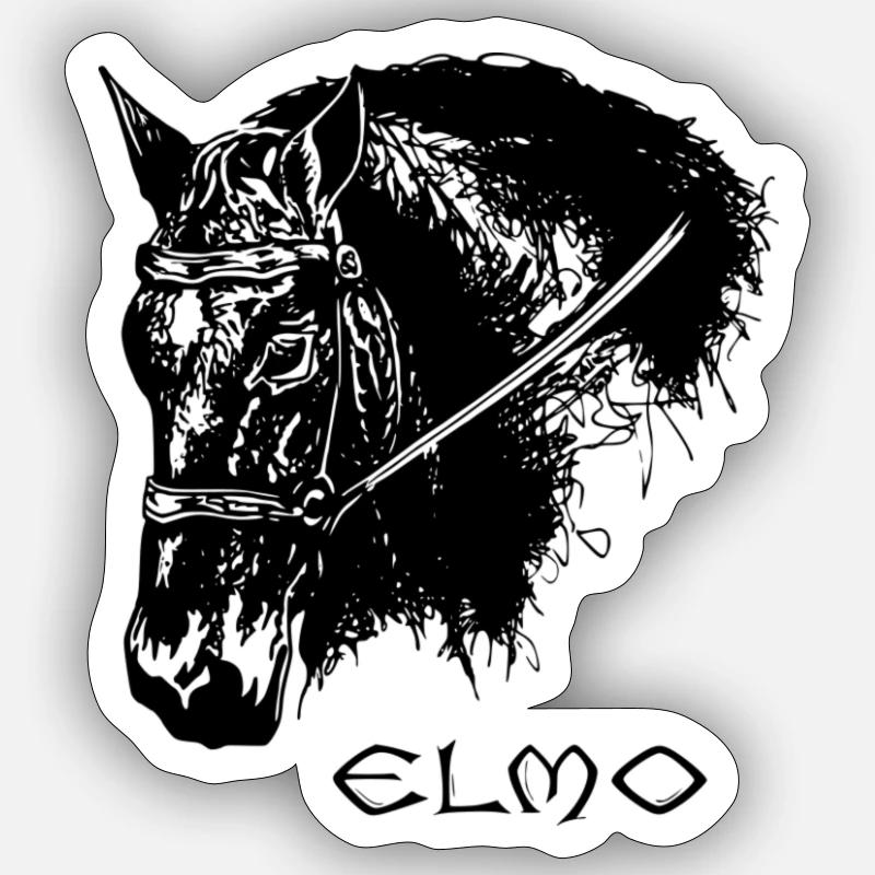 Elmo - Sticker taille S (10 x 10 cm) - blanc mat