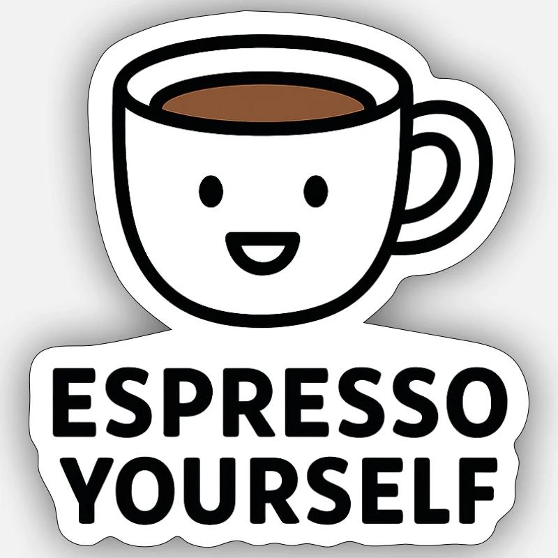 Espresso Yourself Mug - Sticker taille S (10 x 10 cm) - blanc mat