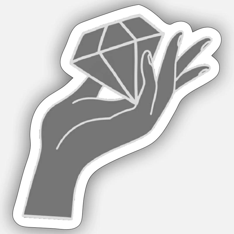 Diamant - Sticker Größe S (10 x 10 cm) - Mattweiß