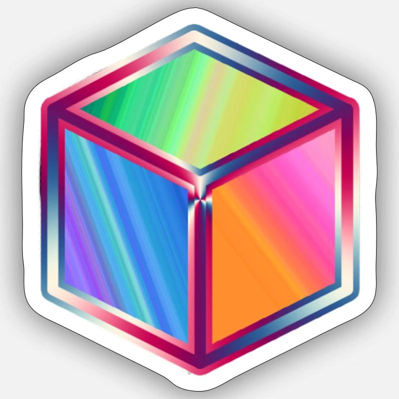 Cube coloré Sticker taille S (10 x 10 cm)