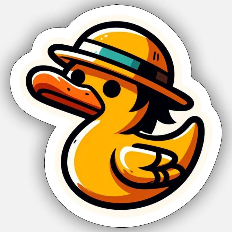 Duck with hat Sticker size S (10 x 10 cm)