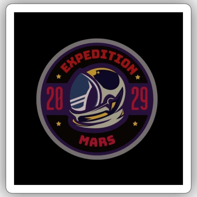Expedition Mars 2029 - Sticker size S (10 x 10 cm) - white matte