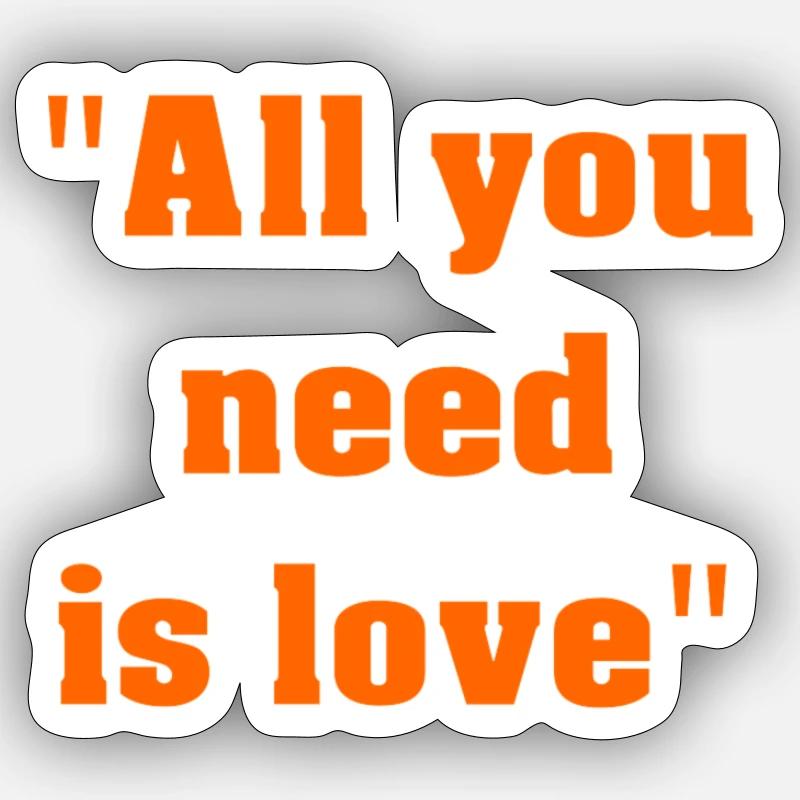 Love Anthem Typography - Sticker Größe S (10 x 10 cm) - Mattweiß