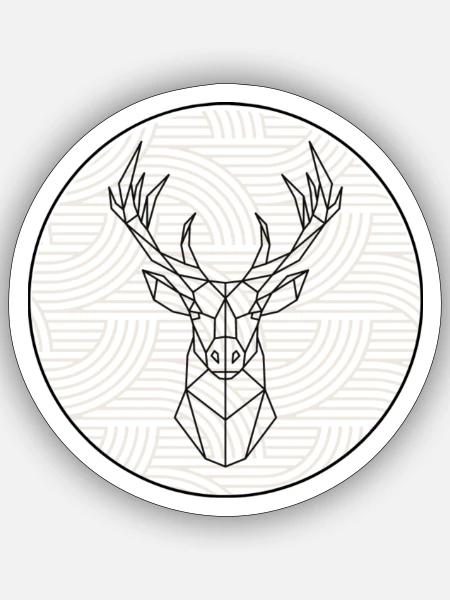 Detail Hirsch - Sticker Größe S (10 x 10 cm) - Mattweiß