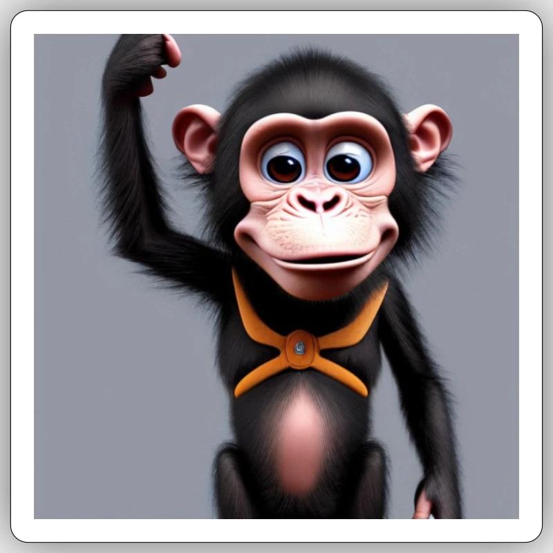 champ chimp - Sticker size S (10 x 10 cm) - white matte