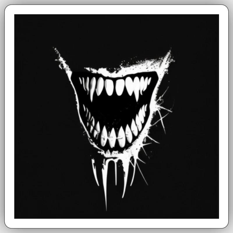 lachende Monster - Sticker Größe S (10 x 10 cm) - Mattweiß