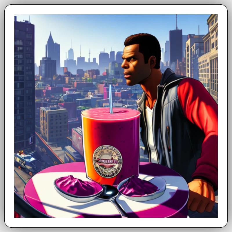 ImgCreator ai drinking smoothie Sticker Größe S (10 x 10 cm)