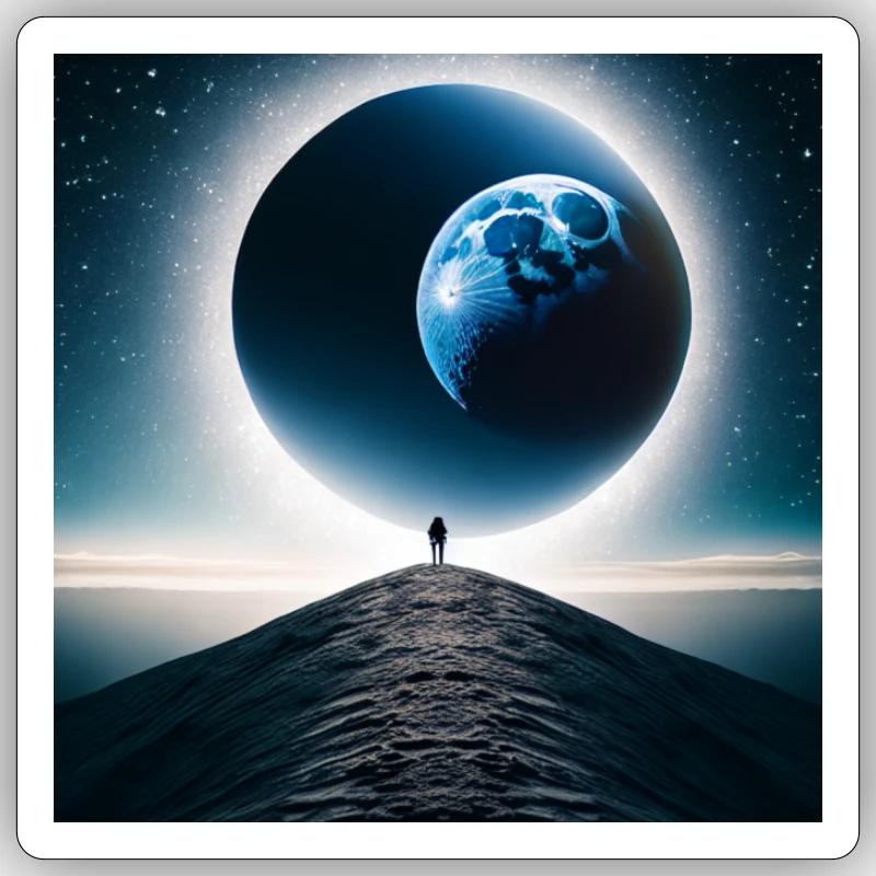 ImgCreator ai moon explore 1 Sticker Größe S (10 x 10 cm)