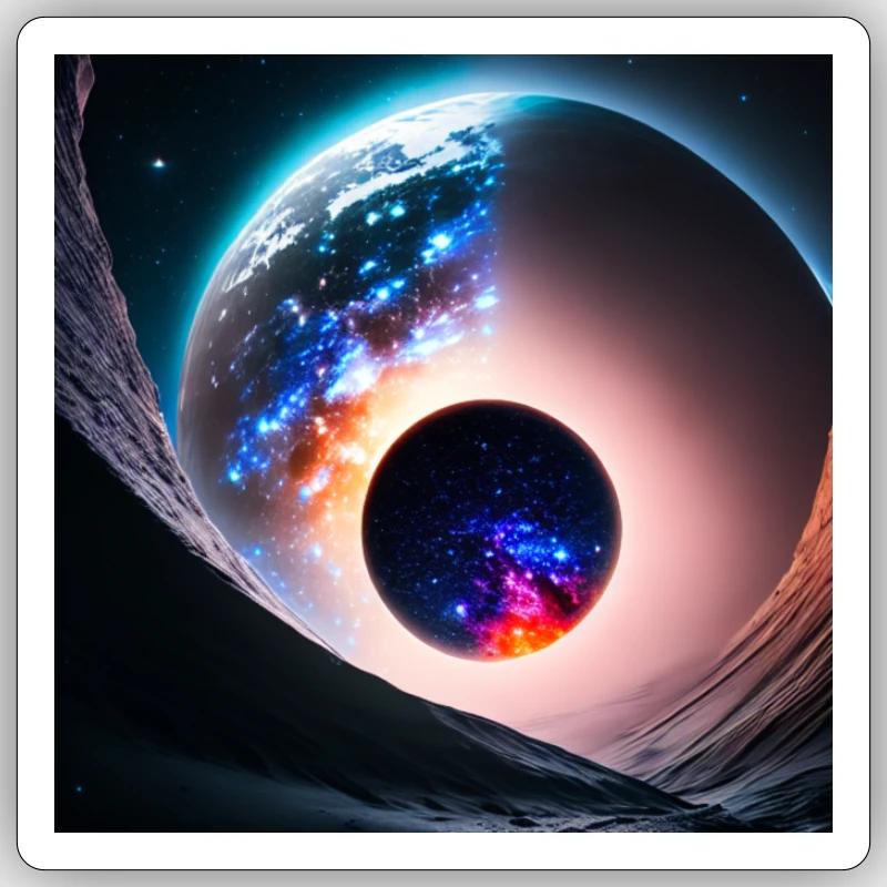 ImgCreator ai moon explore Sticker Größe S (10 x 10 cm)