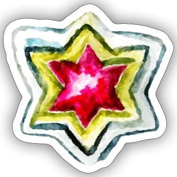 Star of David - Sticker size S (10 x 10 cm) - white matte - Front
