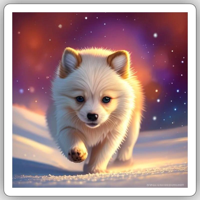 Icefox - Sticker Größe S (10 x 10 cm) - Mattweiß