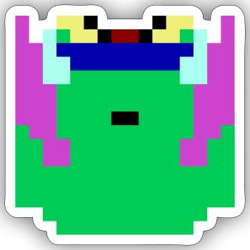 Retro frog - Sticker Größe S (10 x 10 cm) - Mattweiß - Vorne