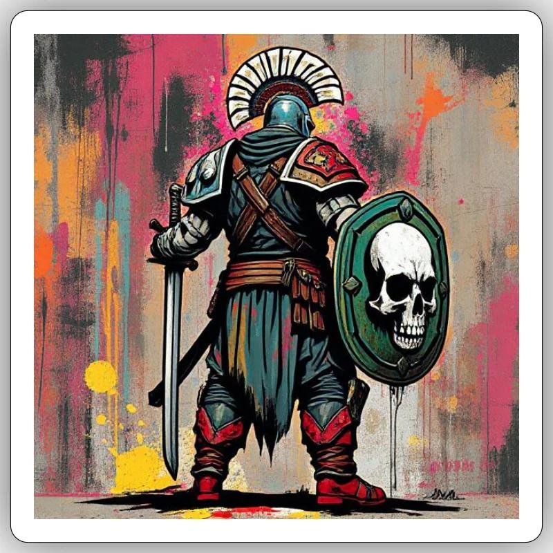 Skull Warrior Sticker size S (10 x 10 cm)