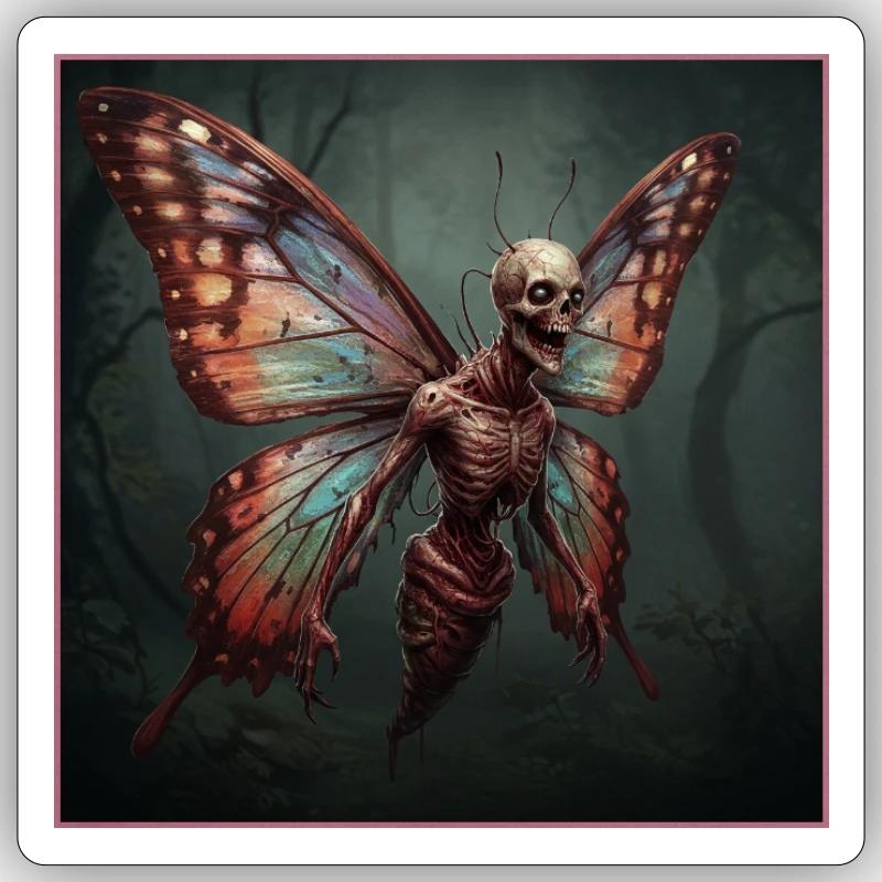 Morbider Schmetterling Albtraum Sticker Größe S (10 x 10 cm)