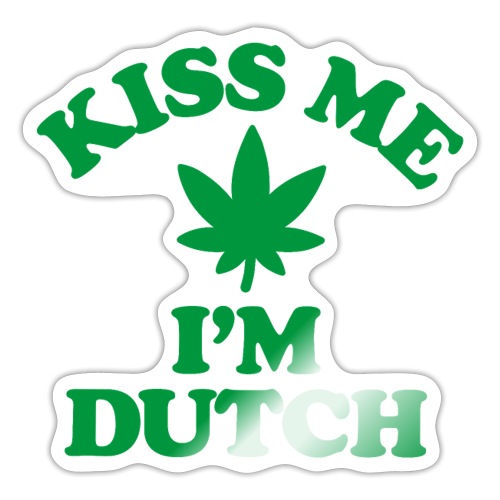 St Patricks Day Kiss Me I'm Dutch Wietblad Holland - Sticker