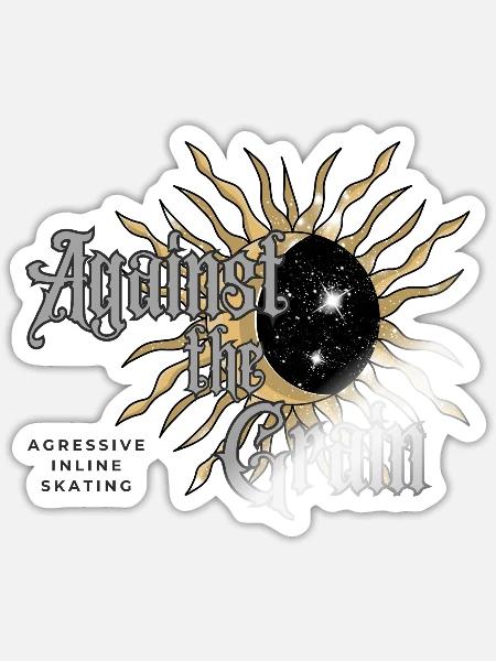 ATG Sun and Moon - Sticker Größe S (10 x 10 cm) - Weiß glänzend