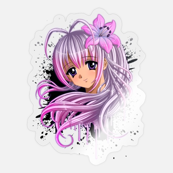 Cute Anime Girl' Sticker | Spreadshirt