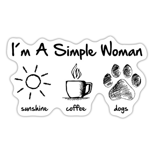 simple woman dog - Autocollant