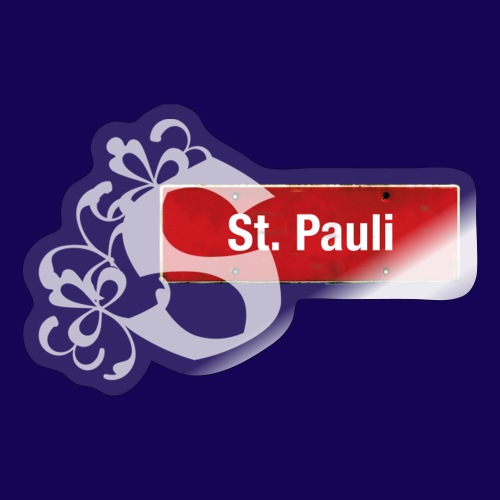 Hamburg -St.Pauli-Schild mit Schmuck-Initial - Sticker