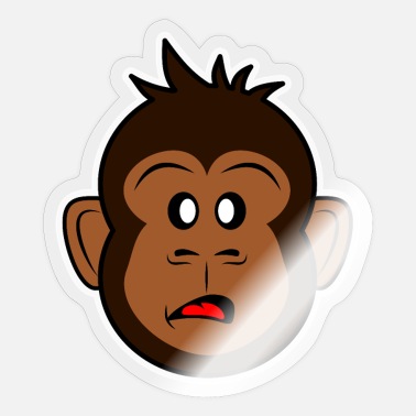 Funny monkey face cartoon monkey gift' Sticker | Spreadshirt