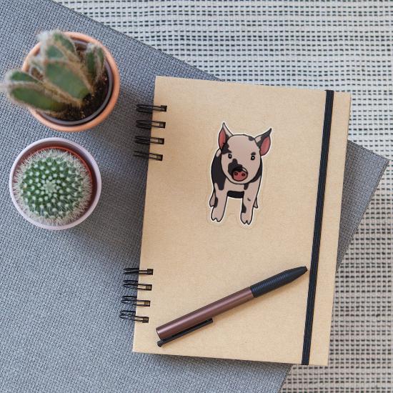 little pig, cute, animal, cartoon, drawing' Sticker | Spreadshirt