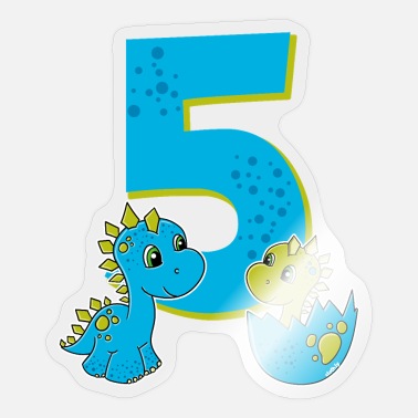 Birthday 5 Years Dino, Dinosaur T-Shirt Five' Sticker | Spreadshirt