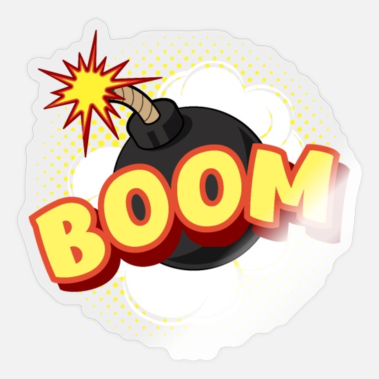 Cartoon BOOM bomb cartoon gift' Sticker | Spreadshirt