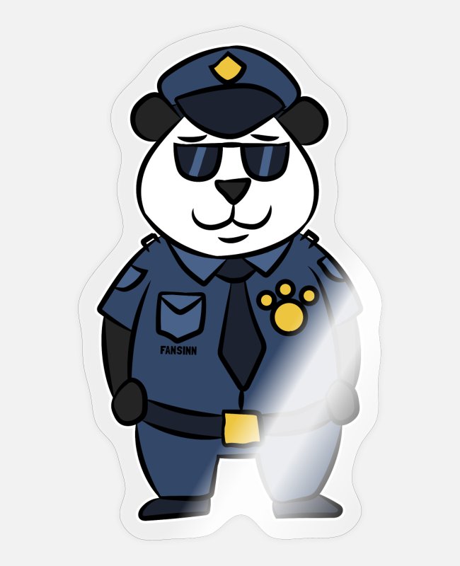 Regalo de niños de dibujos animados de oso panda de seguridad policial'  Pegatina | Spreadshirt
